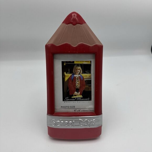 Vintage Pencils School Days Picture Red Frame Back To School - Picture 1 of 6